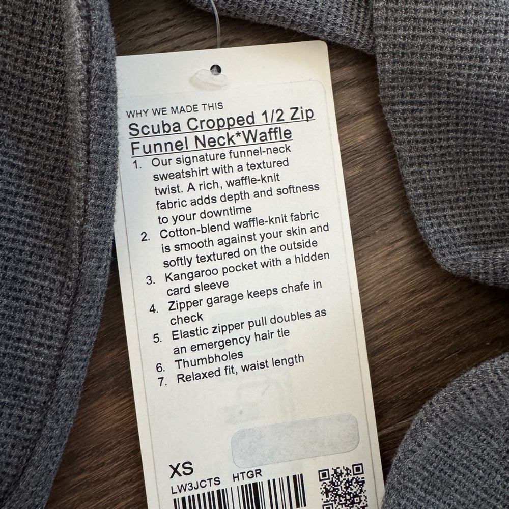 Brand new with tag Lululemon scuba half zip funnel neck cropped waffle size XS - Picture 10 of 10